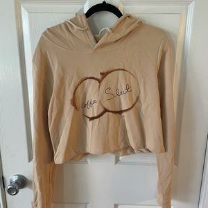 Coffee slut cropped hoodie
